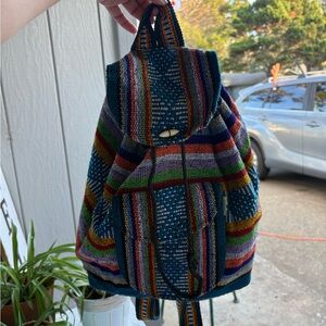 Multicolor Striped Backpack